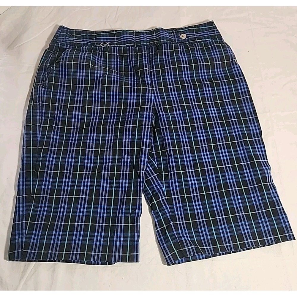 Sport Haleyโ Blue Plaiad Bermuda Golf Shorts Sz 10